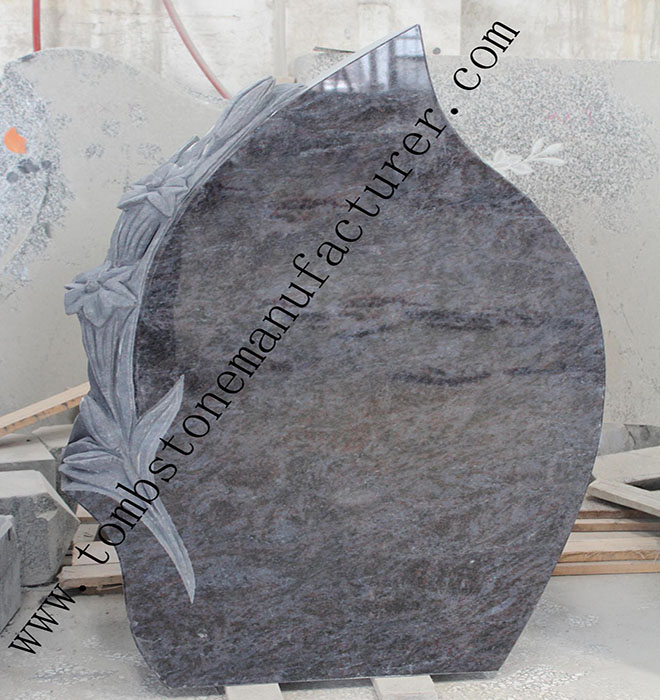 lily carving granite headstone3 - Click Image to Close